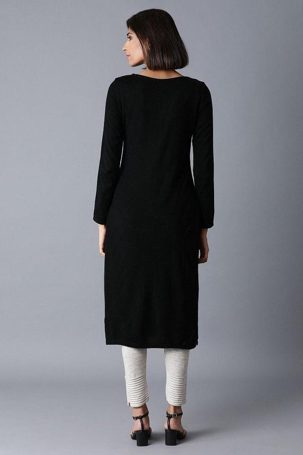 Jet Black Acrylic kurta