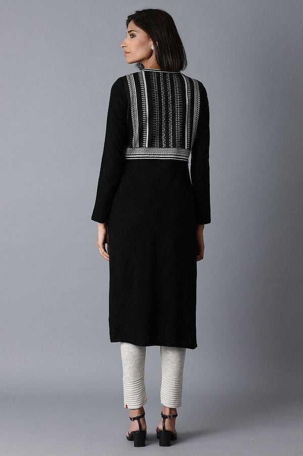 Jet Black Acrylic kurta