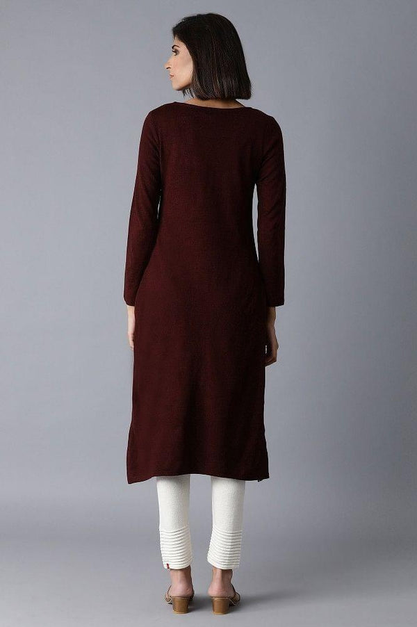 Purple Acrylic Jacquard kurta