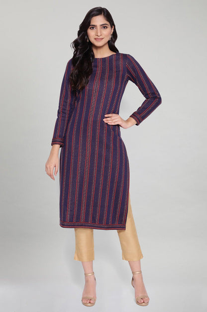 Blue Coral PC Jacquard kurta - wforwoman