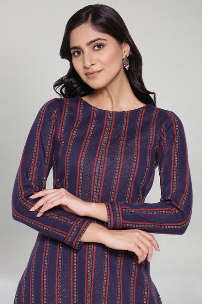 Blue Coral PC Jacquard kurta - wforwoman