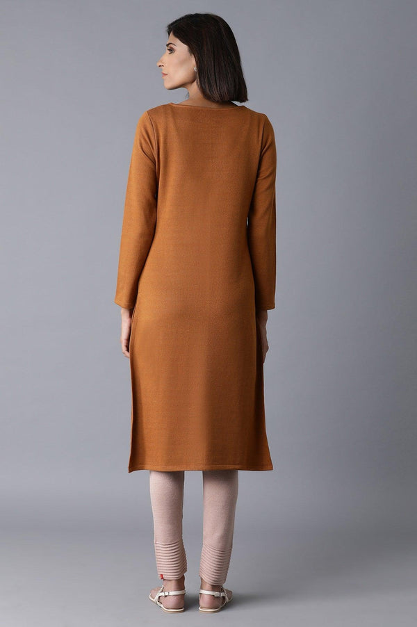 Mustard PC Jacquard kurta