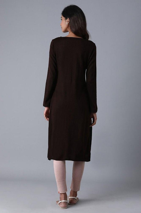 Red Round Neck Winter kurta