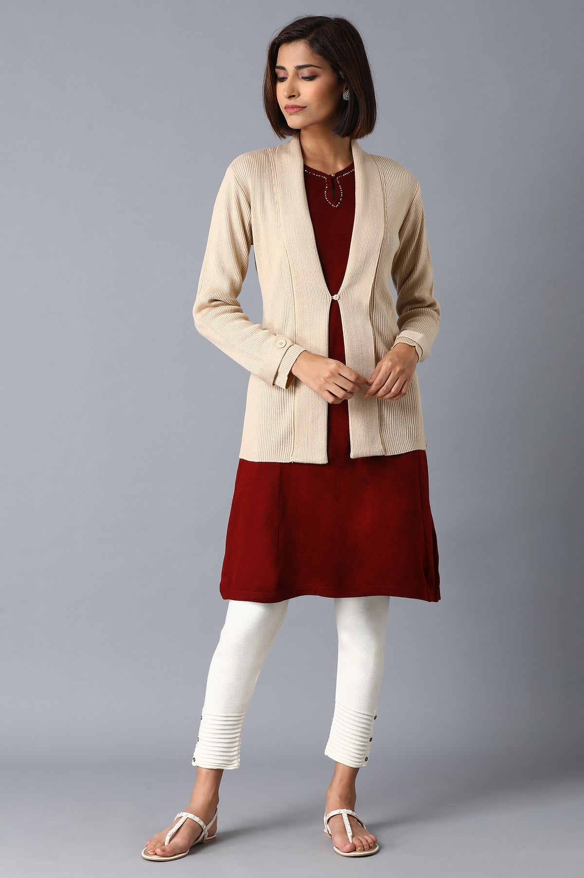 Beige Short Cardigan - WG