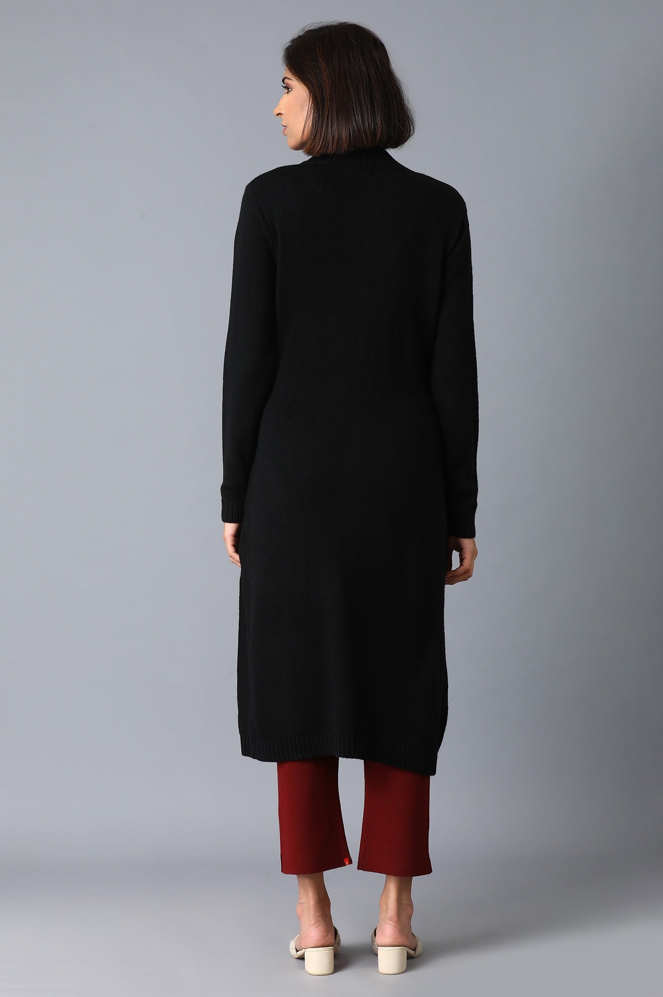 Jet Black Knitted Jacket