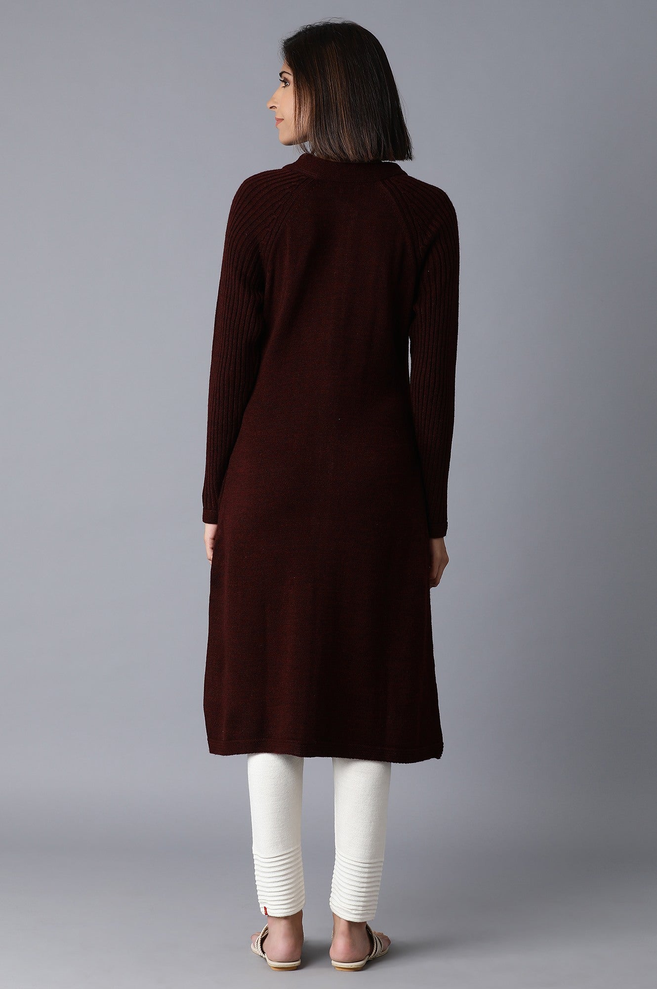 Dark Red Reglan Sleeves Jacket