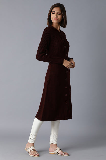 Dark Red Reglan Sleeves Jacket