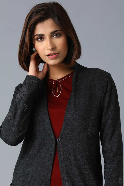 Dark Grey Long Cardigan - wforwoman