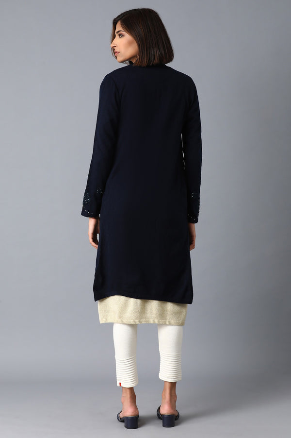 Dark Blue Long Cardigan