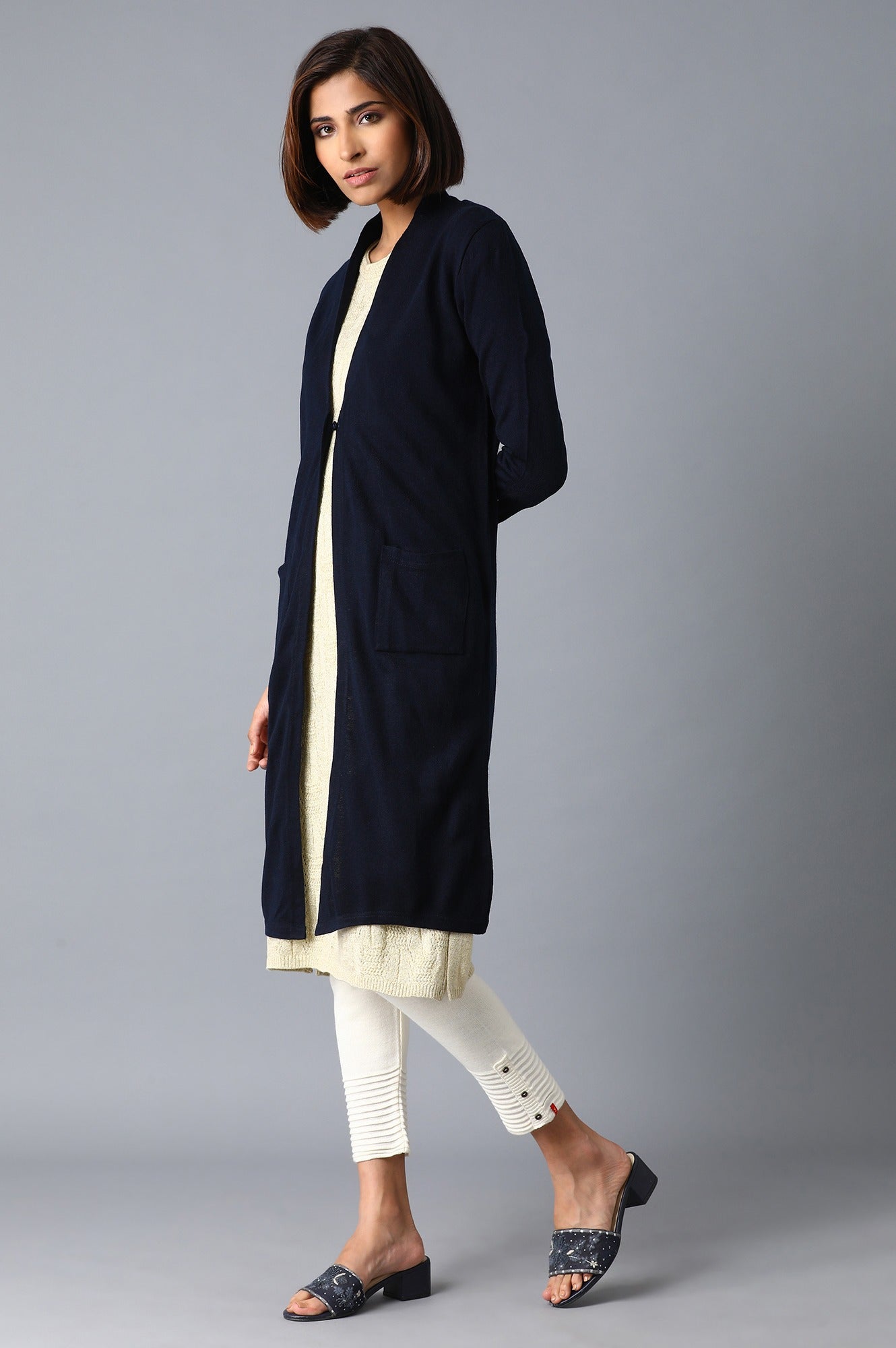 Dark Blue Long Cardigan