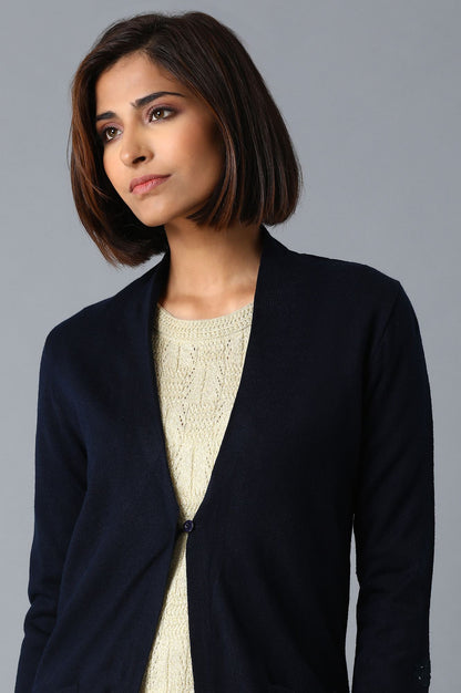 Dark Blue Long Cardigan