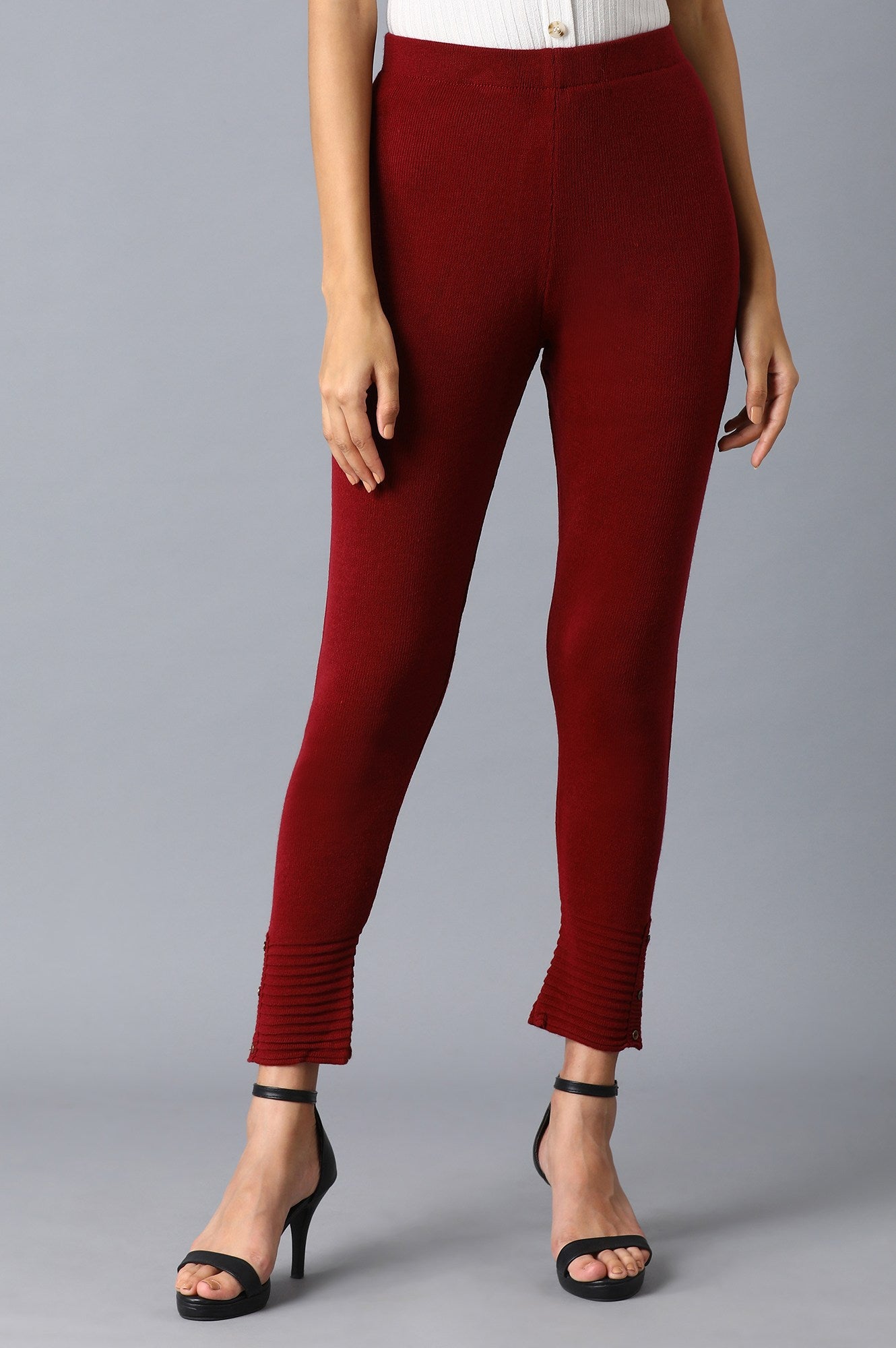 Garnet Red Basic Leggings