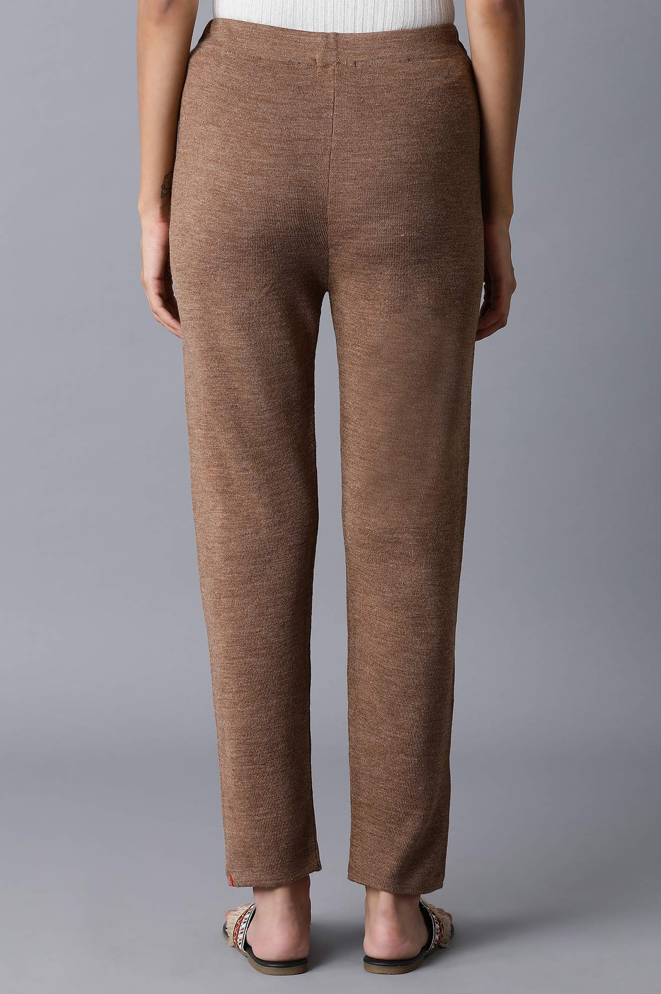 Beige Pintuck Leggings