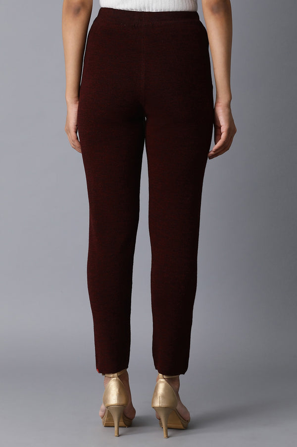 Dark Red Basic Leggings