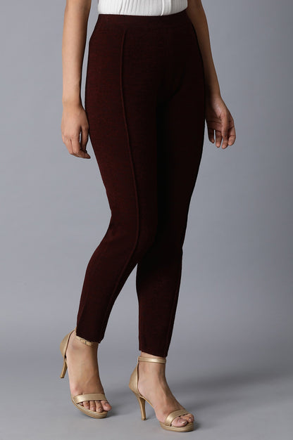 Dark Red Basic Leggings