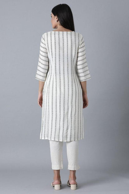 Ecru Straight kurta - wforwoman