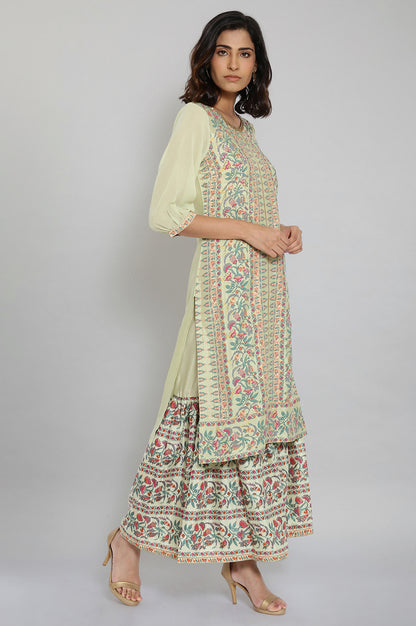 Green Floral Print kurta