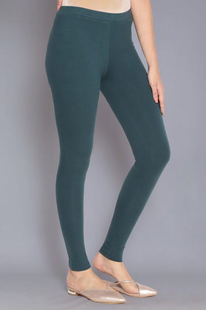 Green Solid Tights