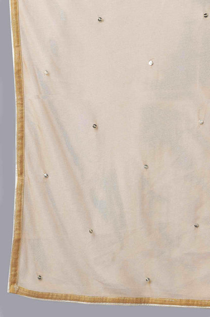 Green Panelled Satin kurta-Parallel Pants-Dupatta Set - wforwoman