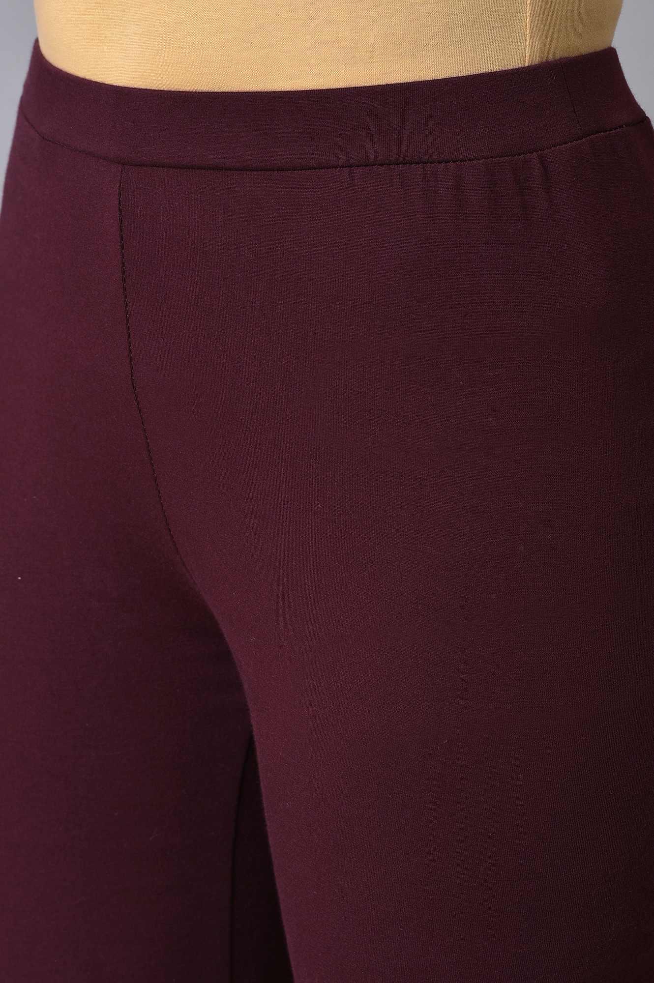 Purple Velvet Anarkali-Tights-Dupatta Set - wforwoman