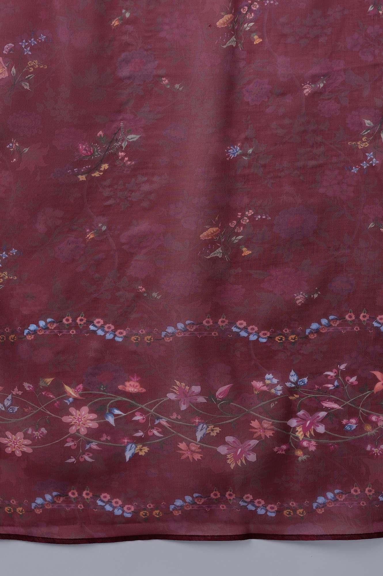 Dark Red kurta Parallel Pants Dupatta Set - wforwoman