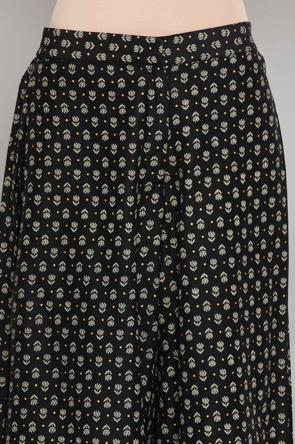 Black Short kurta Parallel Pants Dupatta Set