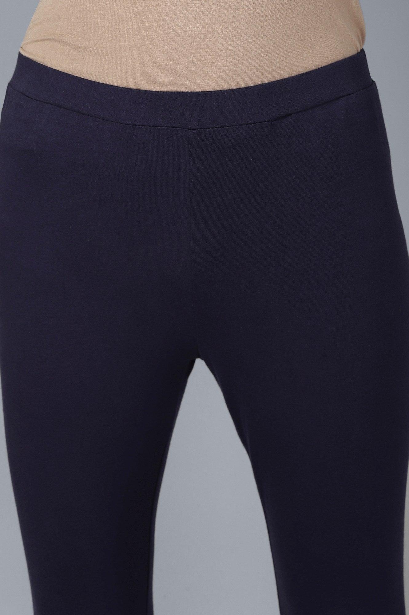 Dark Blue Anarkali kurta Tights Dupatta Set - wforwoman