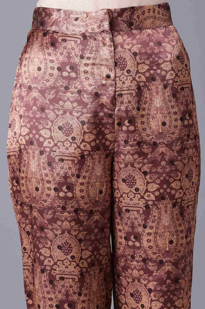 Dark Brown Pant Suit With kurta Set - wforwoman