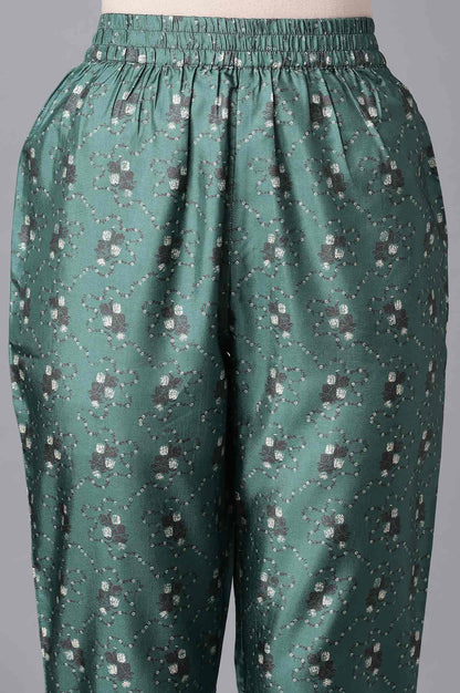 Green kurta-Slim Pant- Dupatta Set - wforwoman