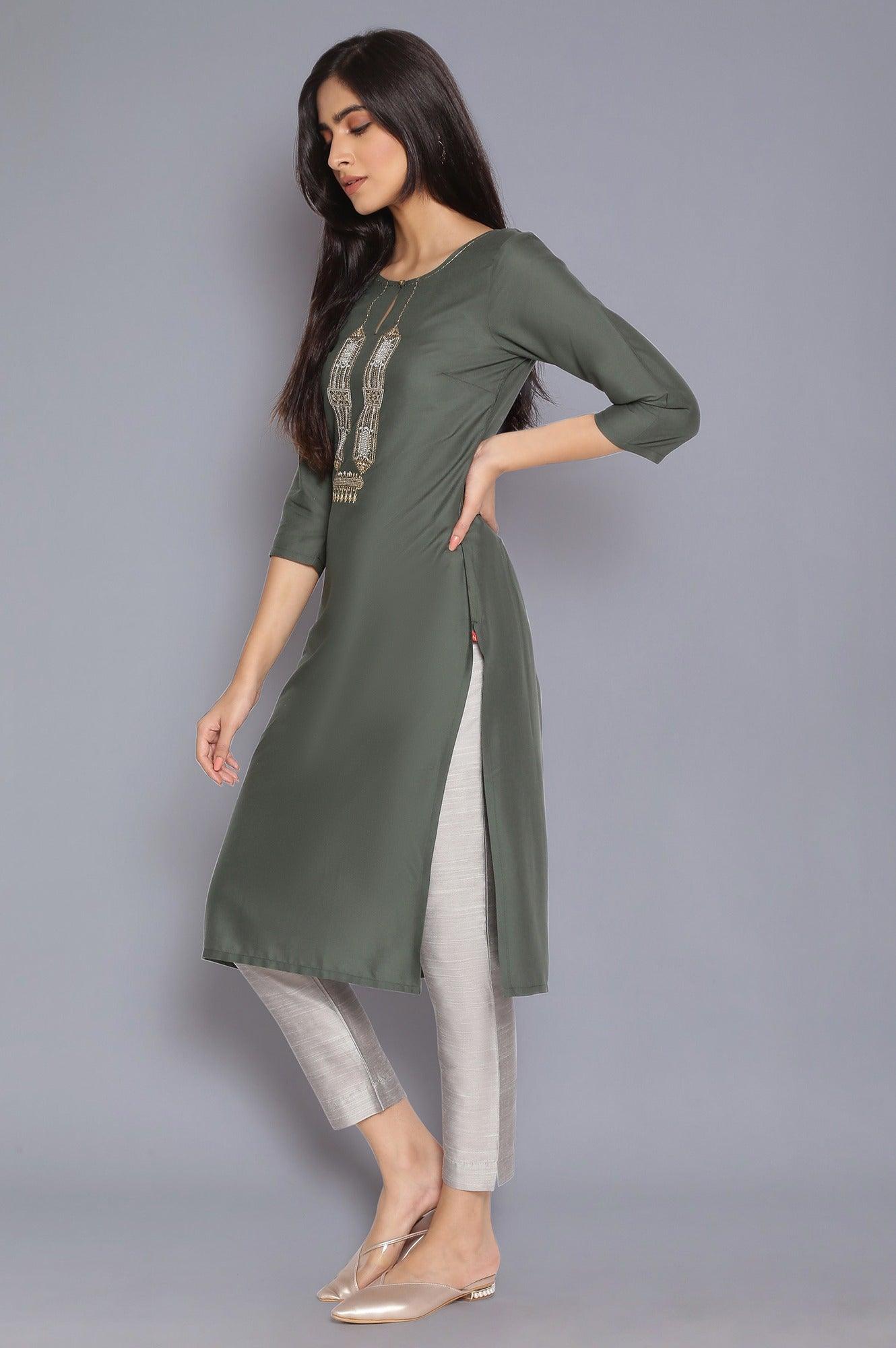 Green Light Festive kurta - wforwoman