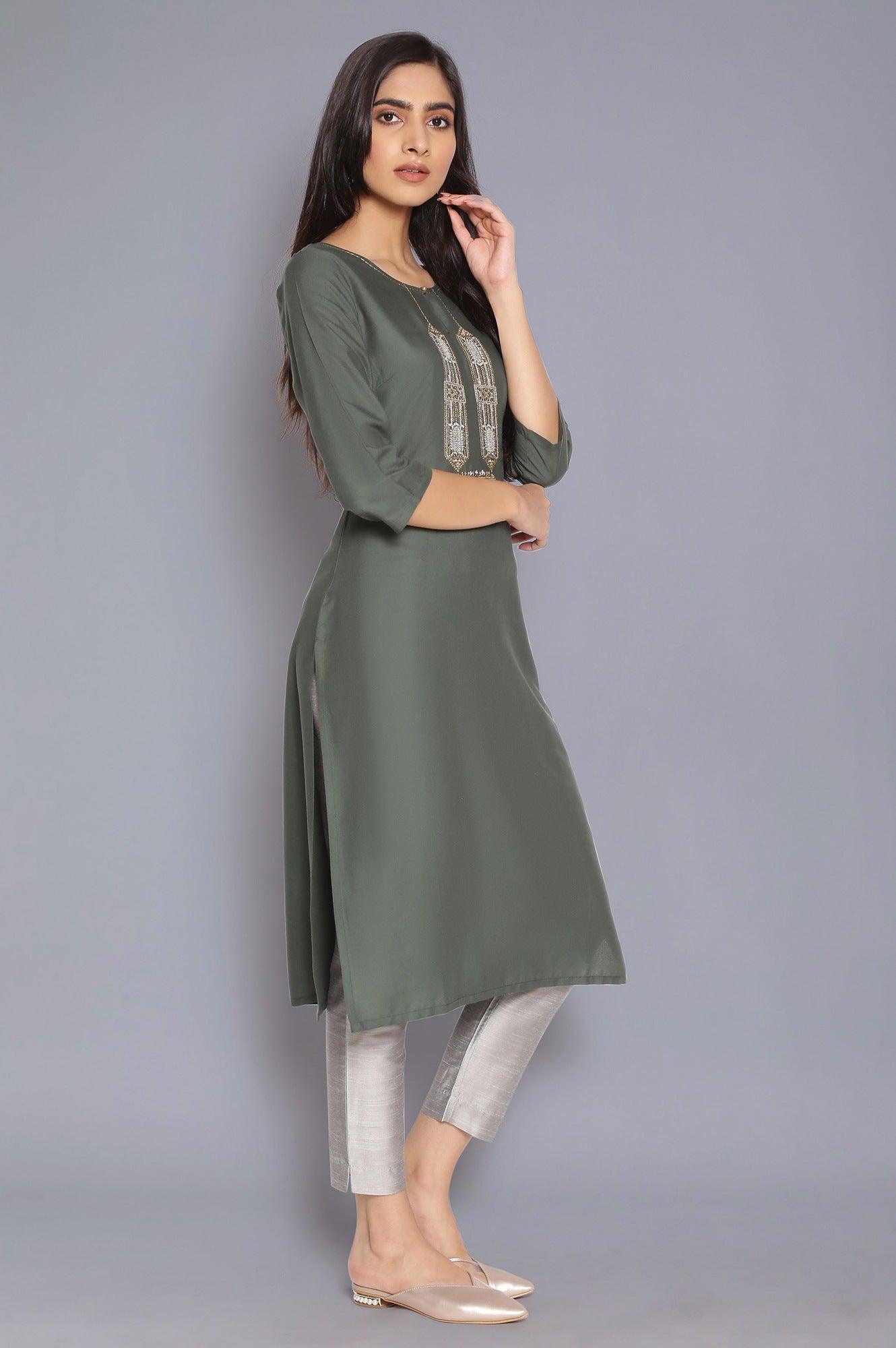 Green Light Festive kurta - wforwoman