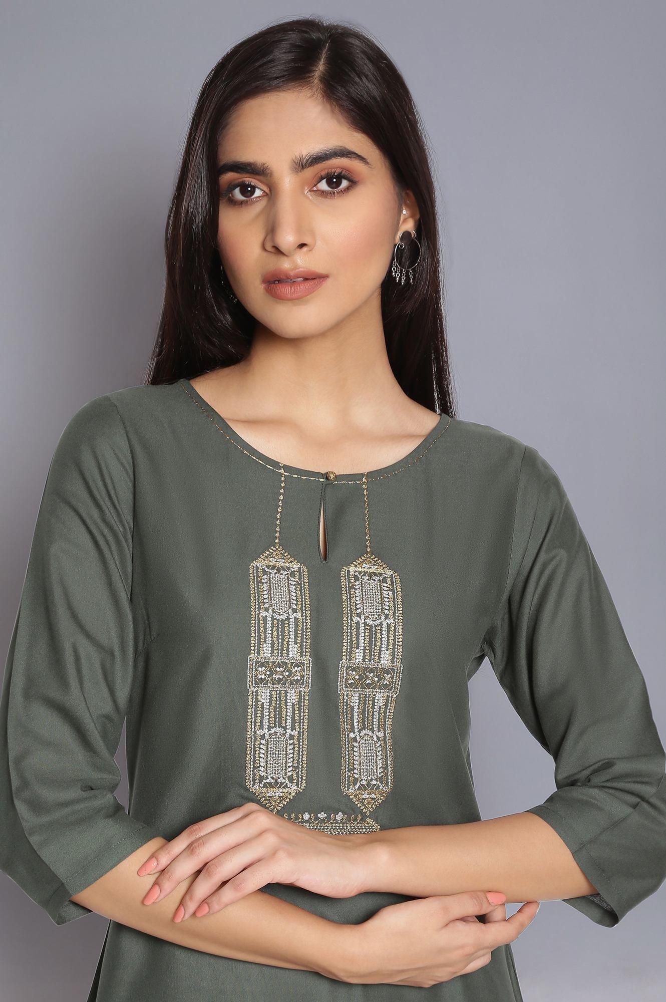 Green Light Festive kurta - wforwoman