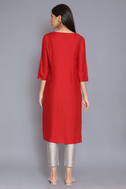 Rich Red Light Festive kurta