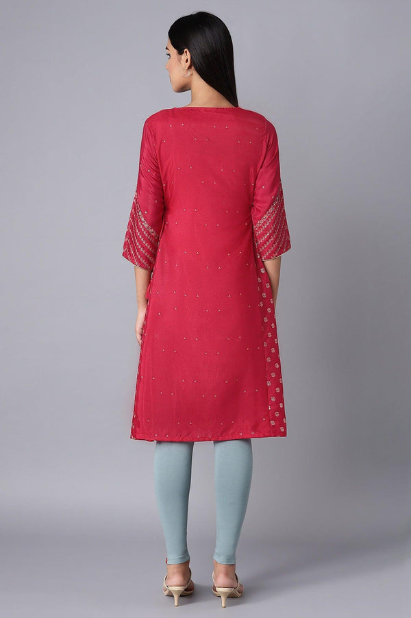 Persian Red Embroidered kurta
