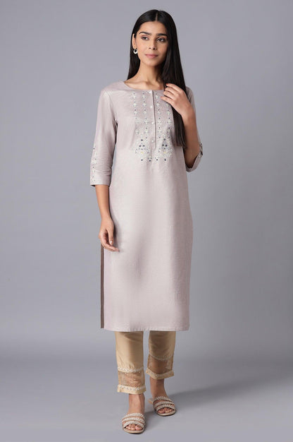 Light Purple Shimmery kurta - wforwoman