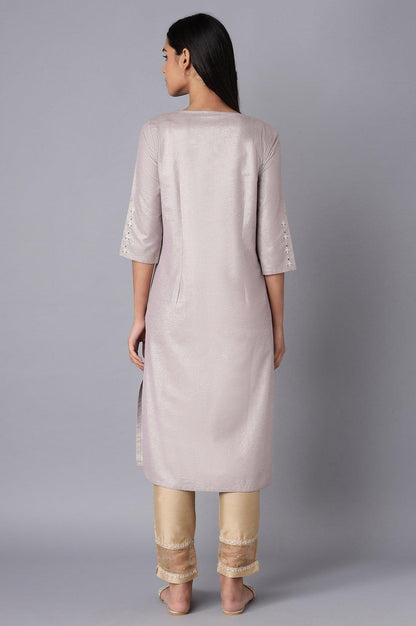 Light Purple Shimmery kurta - wforwoman