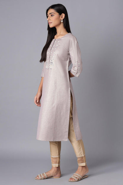 Light Purple Shimmery kurta - wforwoman