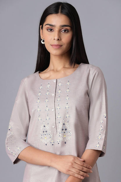Light Purple Shimmery kurta - wforwoman