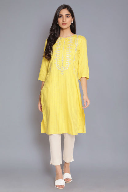 Light Blue Printed kurta with Embroidery