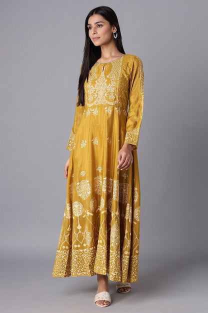 Green Flared Festive Dress - wforwoman