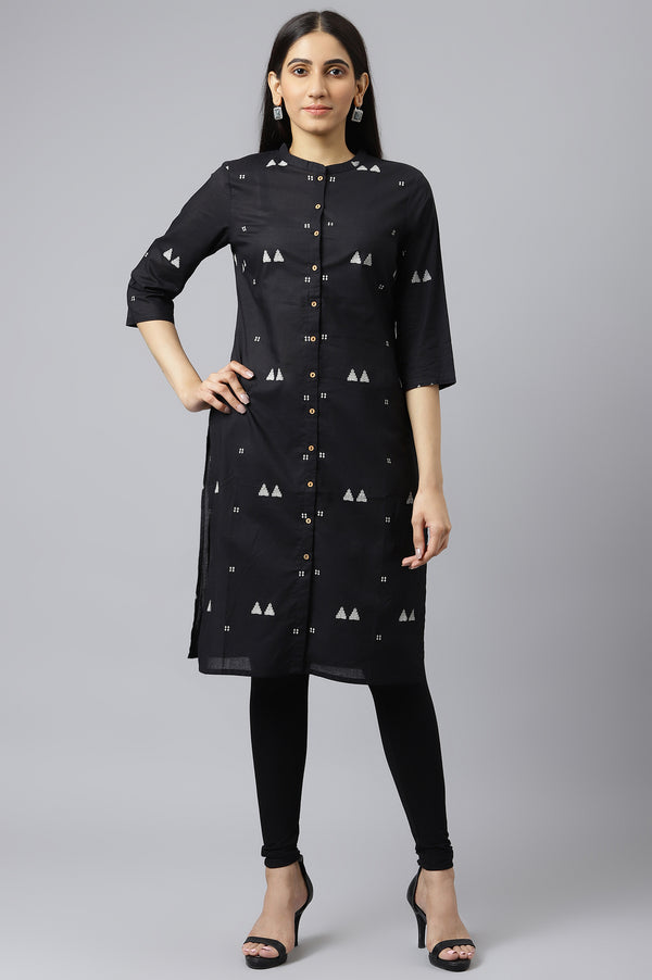 Black Printed kurta