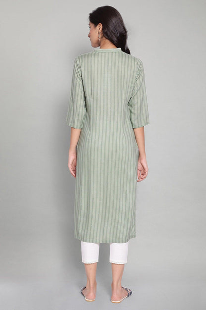 Cameo Green Floral Print kurta - wforwoman