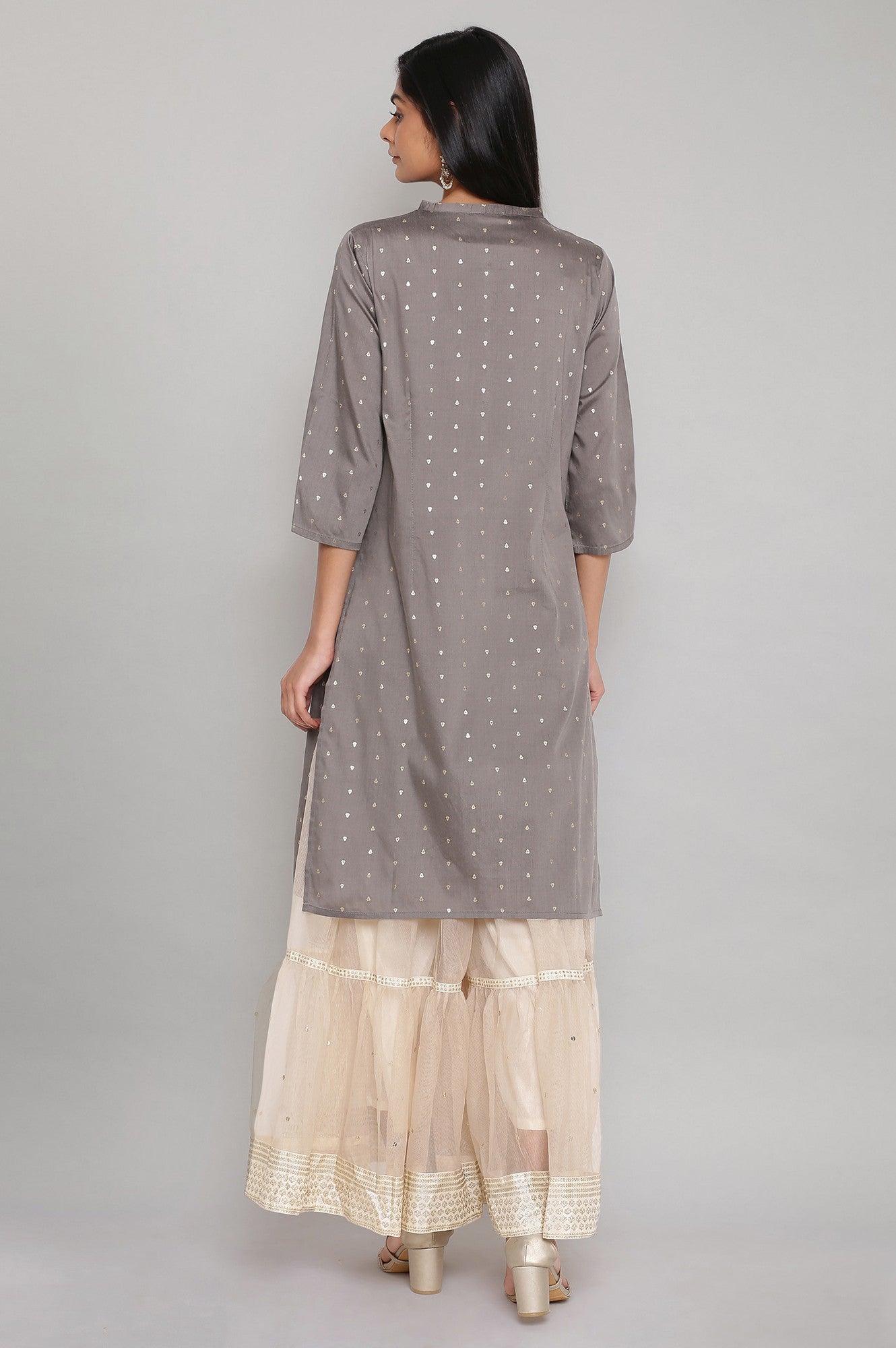 Grey Light Festive kurta - wforwoman