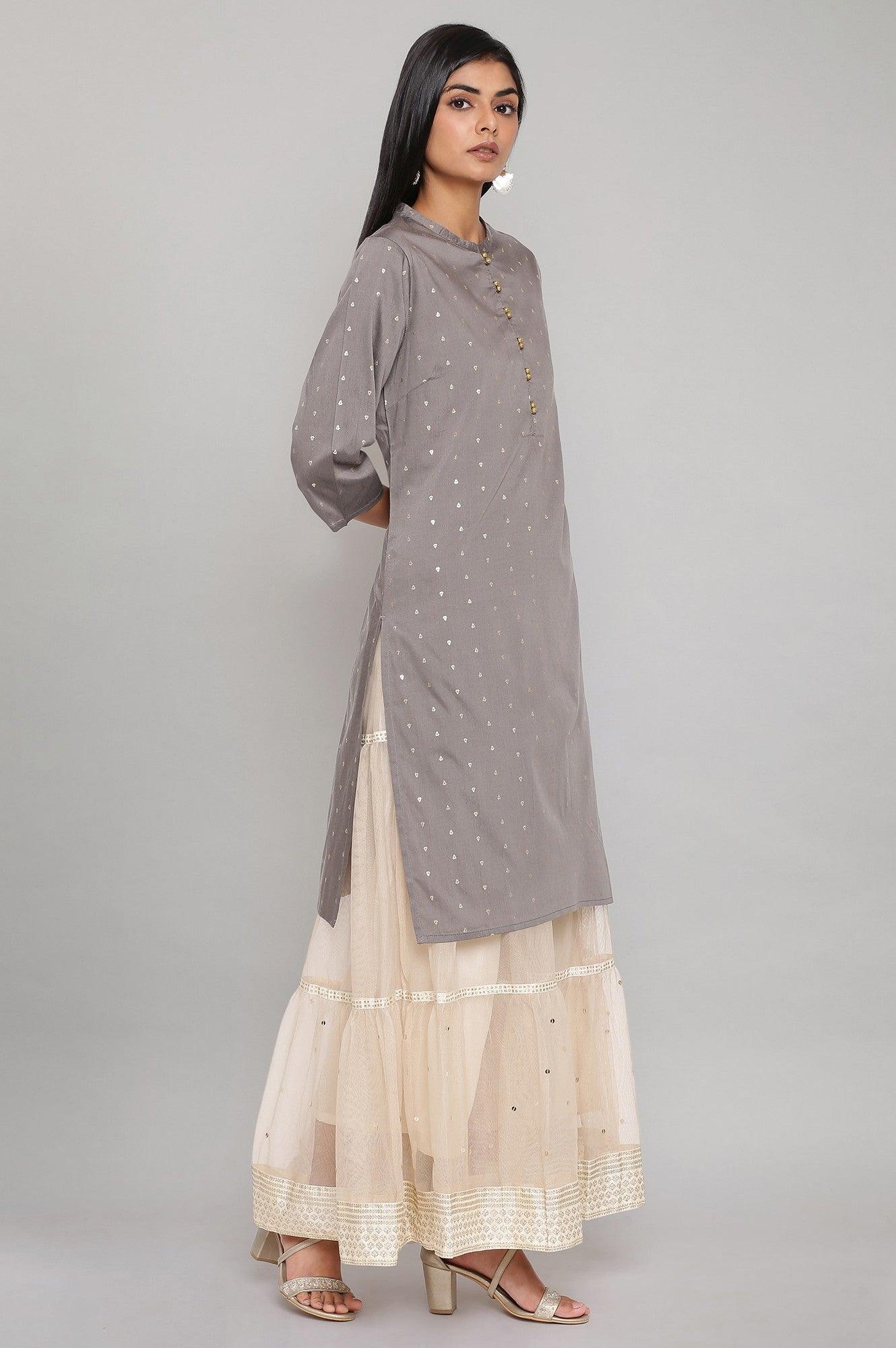 Grey Light Festive kurta - wforwoman