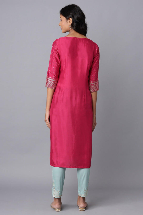 Magenta Printed Festive kurta