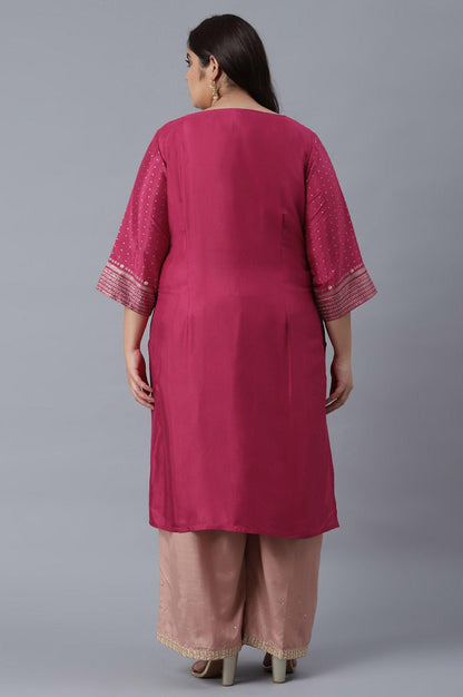 Magenta Printed Festive kurta - wforwoman