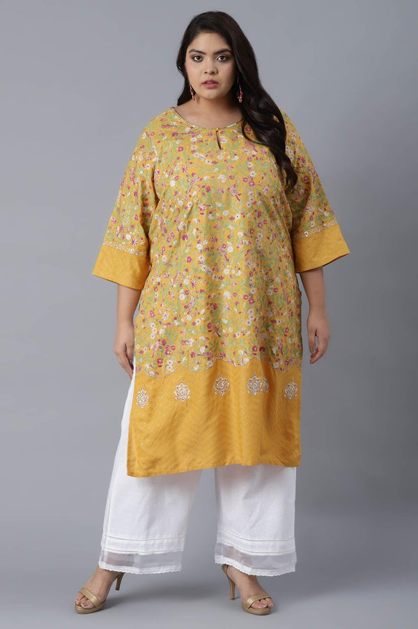 Yellow Panelled kurta