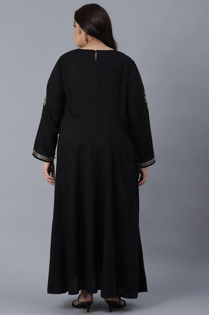 Black Dress with Embroidery - wforwoman
