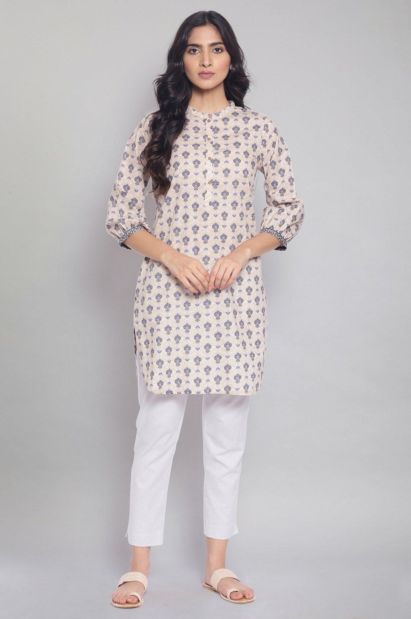 Brown Printed kurta - wforwoman