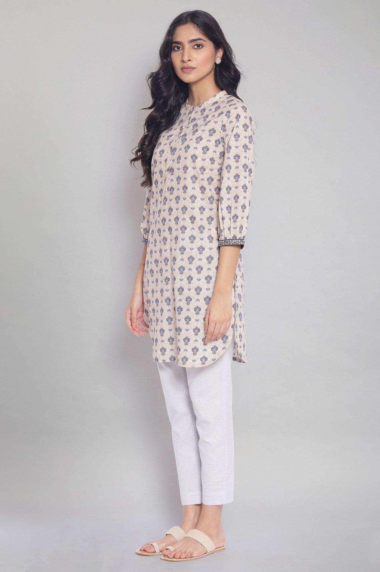 Brown Printed kurta - wforwoman